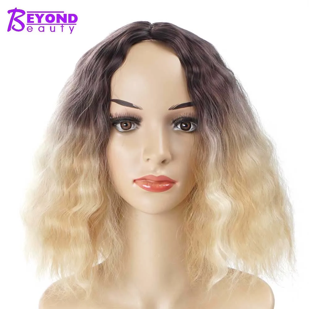 Beyond Beauty Ombre Brown Blonde Colors Curly Wigs Synthetic For Black