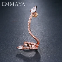 EMMAYA 1 шт. Роскошные кубический цирконий кристалл серьги-гвоздики в виде змеи манжеты для уха кости CZ камень для женщин Brincos