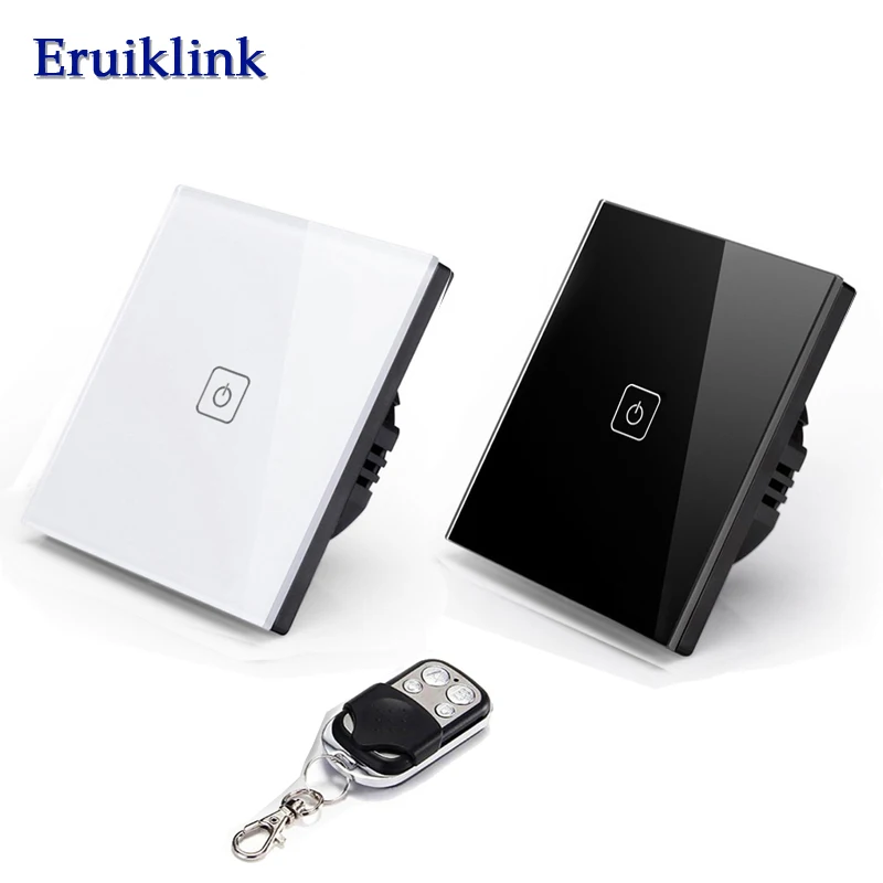 EU Standard SESOO 1 Gang 1 Way Remote Control Switch RF433 Smart Wall Switch Touch Light