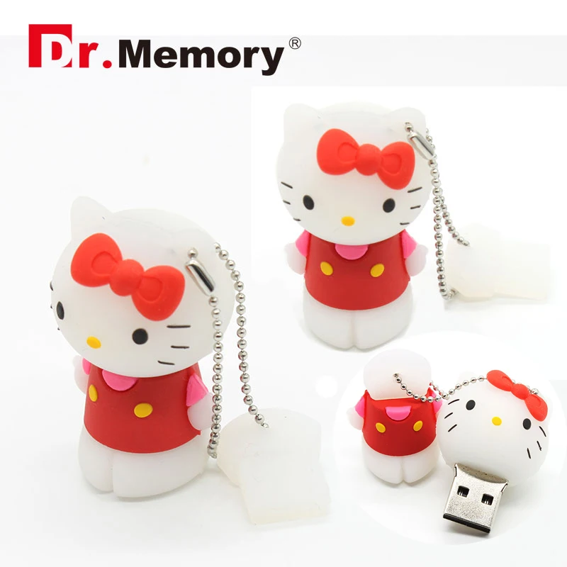 Милые USB флеш накопители Kitty Cat с мультипликационным принтом карта памяти милый