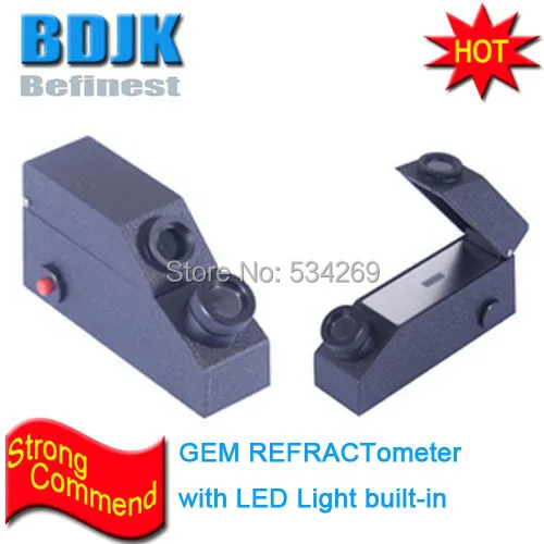 

Built-in LED Light Portable GEM Refractometer Gemological Gemology Refractometer with Gift Box (Not Including Oil)