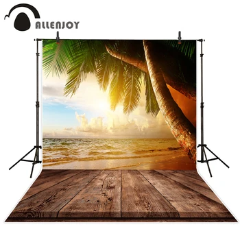 

Allenjoy photo backdrops sea beach tree wood sky cloud shiny fantasy original design props custom photography