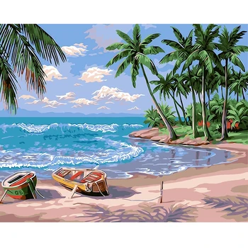 

Painting By Numbers DIY Dropshipping 40x50 60x75cm Passionate midsummer Still life Canvas Wedding Decoration Art picture Gift