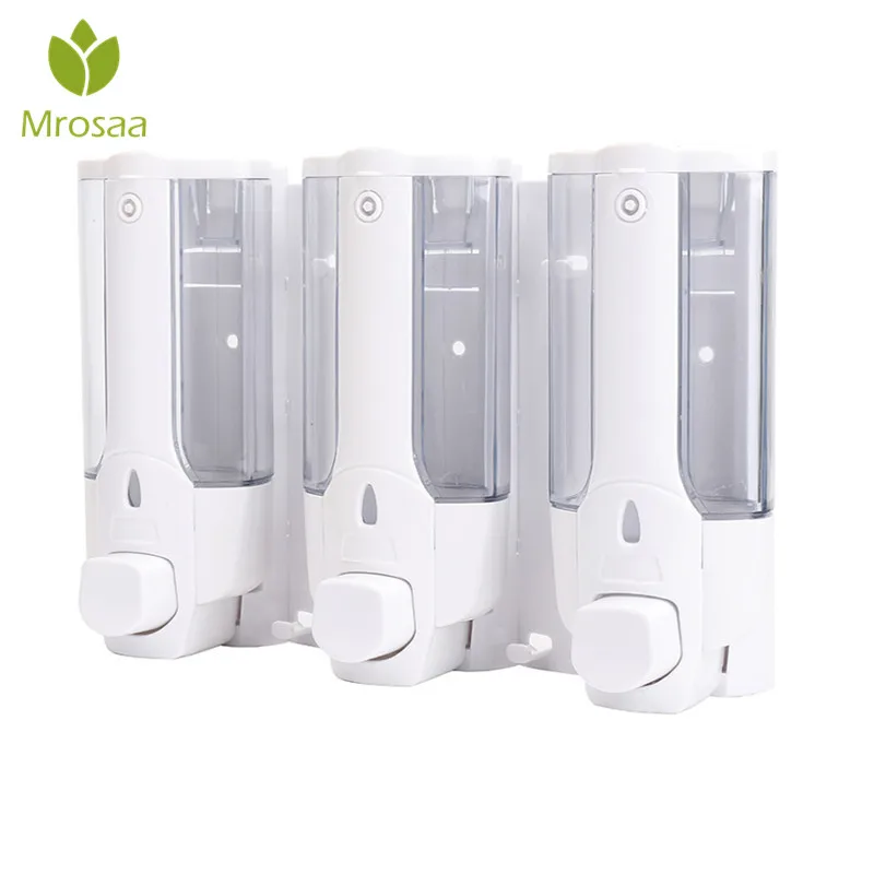 ABS Three Chamber Dispenser Wall Mounted Bathroom Lotion Shampoo Liquid Soap Dispenser Set Kitchen Bath Shower Shampoo Bottle ABS Three Chamber Dispenser Wall Mounted Bathroom Lotion Shampoo Liquid Soap Dispenser Set Kitchen Bath Shower Shampoo Bottle