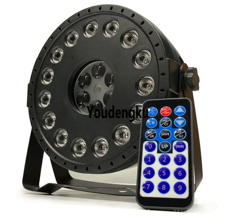 

6pcs Remoto control indoor tri dmx led parcan 64 15x3w rgb 3in1 led par light with rgbw gobos