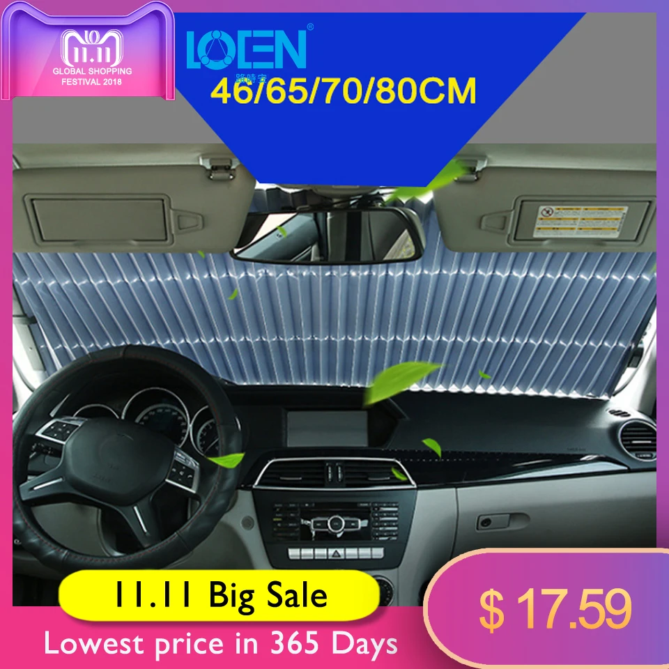 46/65/70 x 155CM Car sunshade Retractable windshield Block sun shade