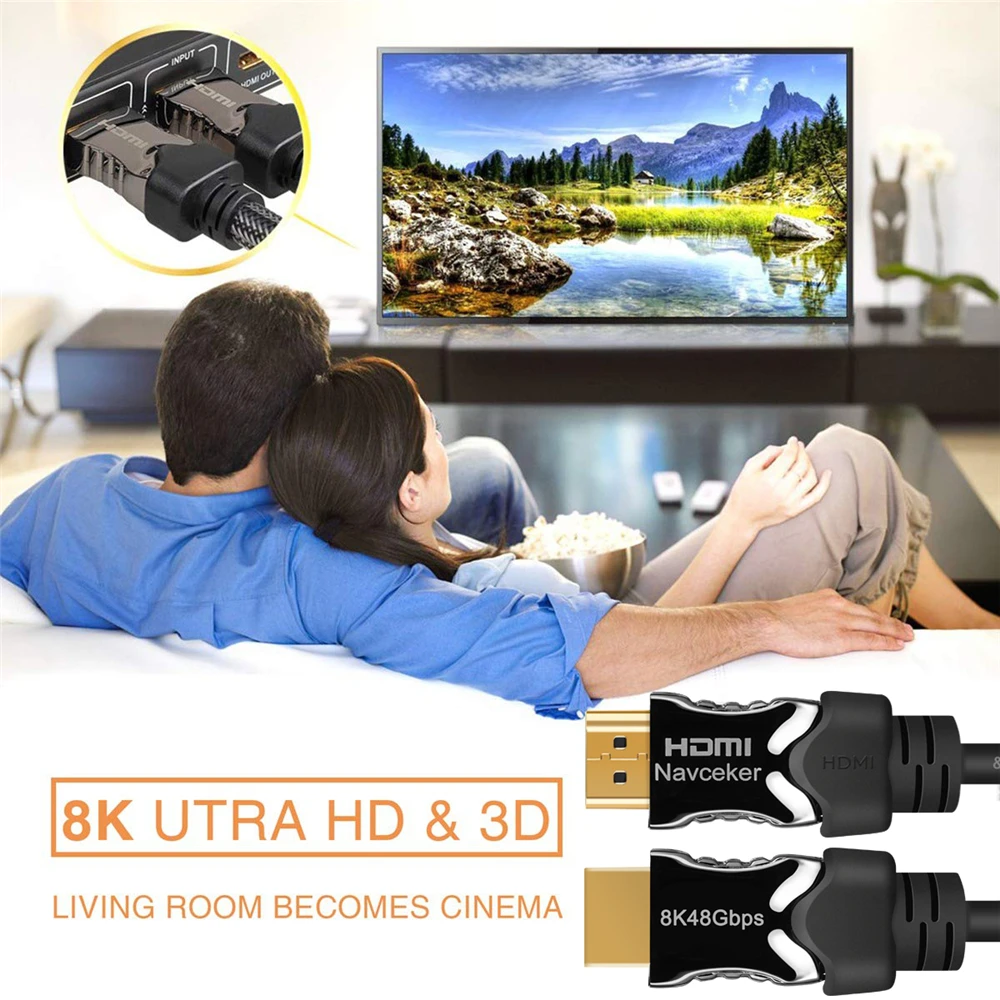 Реальный 48 Гбит/с HDMI 2,1 кабель UHD 8K HDMI 2,1 кабель Dolby HDR Ultra-HD 2,1 HDMI кабели 1 м 2 м RGB 4:4:4 Кабо HDMI 2,1 сплиттер