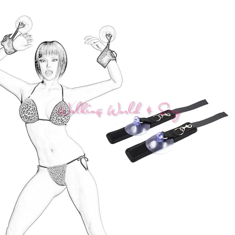 Nylon Ankle Or Hand Cuffs With Vacuum Suction Cup Fetish Slave BDSM Bondage Restraints Adult Game Erotic Sex Toys For Couples (6)