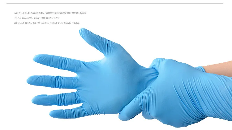 

FGHGF 100pcs/box Work Gloves Blue Nitrile Disposable Gloves Wear Resistance Chemical Laboratory Electronics Food Medical Testing