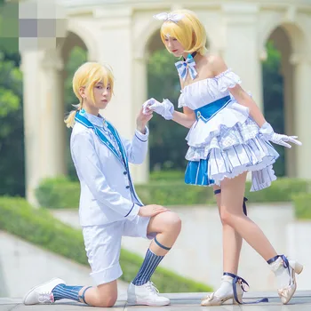 

2019 Hot New Vocaloid Cosplay V Girl Snow Miku Snow Princess Brother and Sister Dress Pink halloween costumes for women