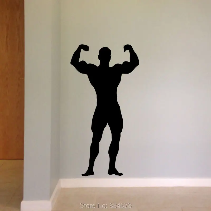 Bodybuilder Workout Sports Wall Art Stickers Wall Decal Home DIY