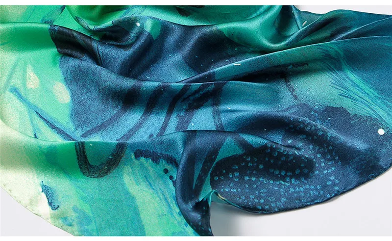 Butterfly Print Silk Scarf Spring Pure Silk Scarf Shawl Hand-rolled Edges Natural Silk Scarf Women Fashion Scarves Wraps