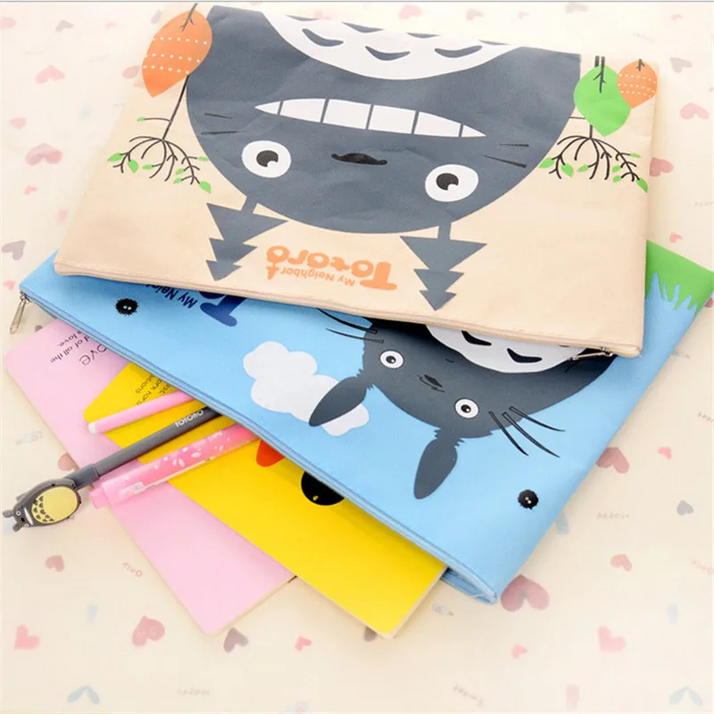 Kawaii جارتي totoro أكسفورد اللوازم المدرسية قلم التجميل ماكياج التجميل حقيبة حالة حامل التخزين سفر حقيبة طالبة