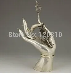 

Chinese Old Good Copper Handwork Carving Buddha Kwan-yin Collectable Hand Statue