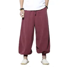 Мужские шаровары летняя одежда Мужская Средняя Талия крест брюки мужские свободные повседневные Фитнес хип-хоп джоггеры фонари брюки 5XL