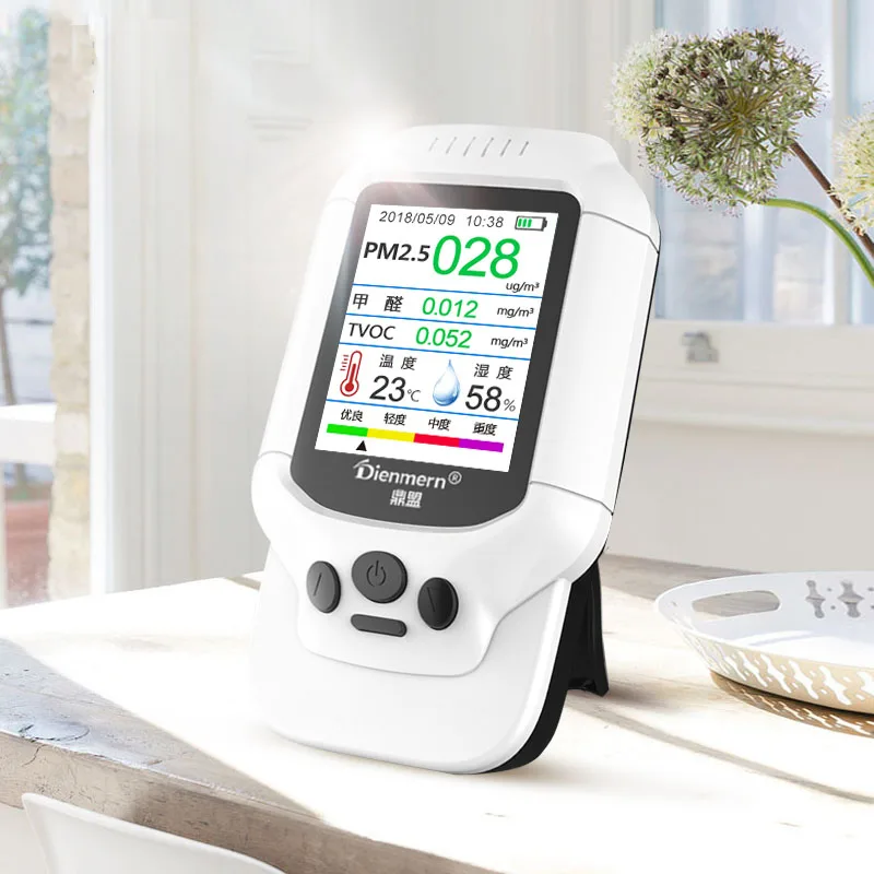 

Air Quality Monitor Tester HCHO PM1.0 PM2.5 PM10 TVOC Detector Temperature Humidity Meter Gas Analyzer Home Protection AQI