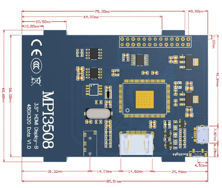 Raspberry pi 3,5 дюймов HDMI lcd сенсорный экран 60 кадров в секунду высокая скорость лучше 480*320-1920*1080, чем 5 дюймов и 7 дюймов