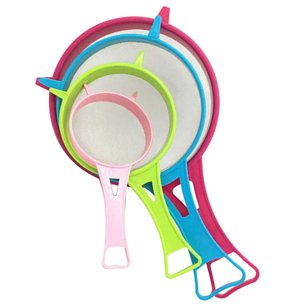 

4Pcs Mini Small Plastic Mesh Scoop Strainer Food Sieve Kitchen Basket July#18