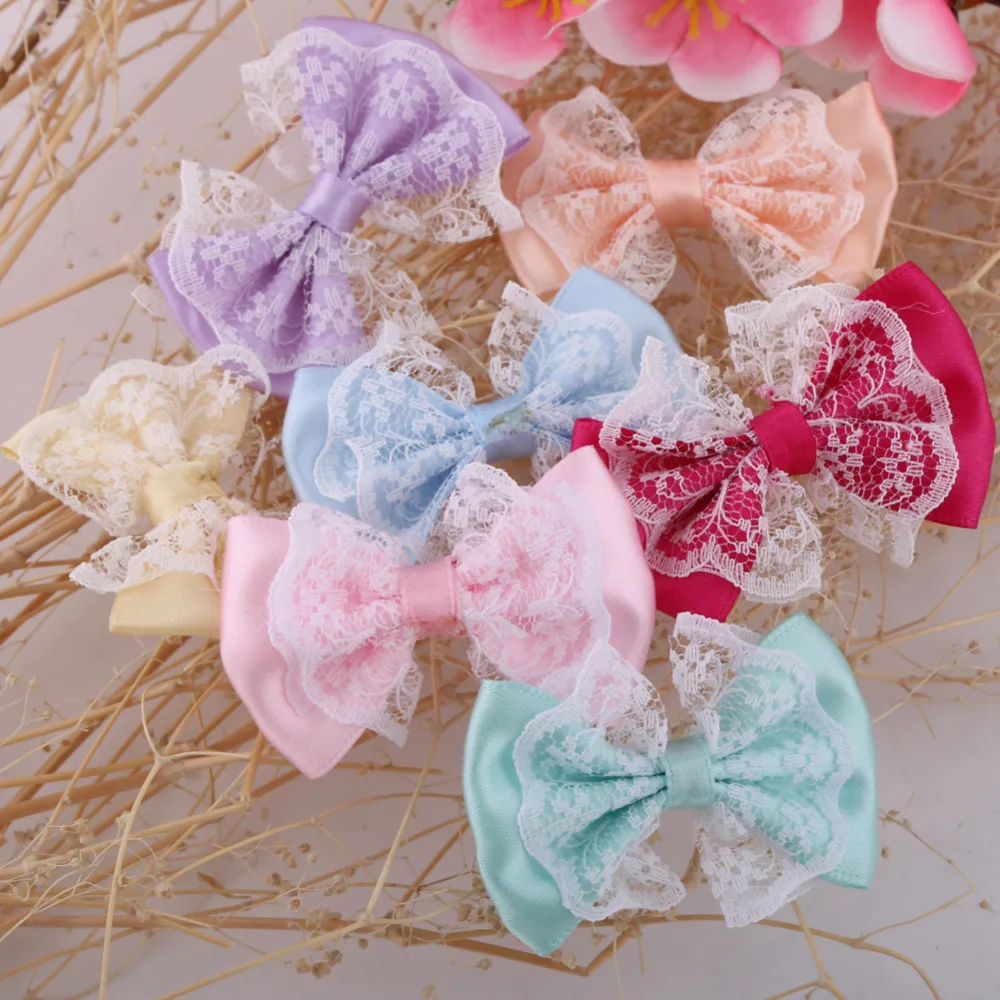 

50pcs Home Holiday Decoration Crafts Ribbons Applique DIY Craft Wedding Bow Tie Decoration Bowknot 5.7 x 3.7cm