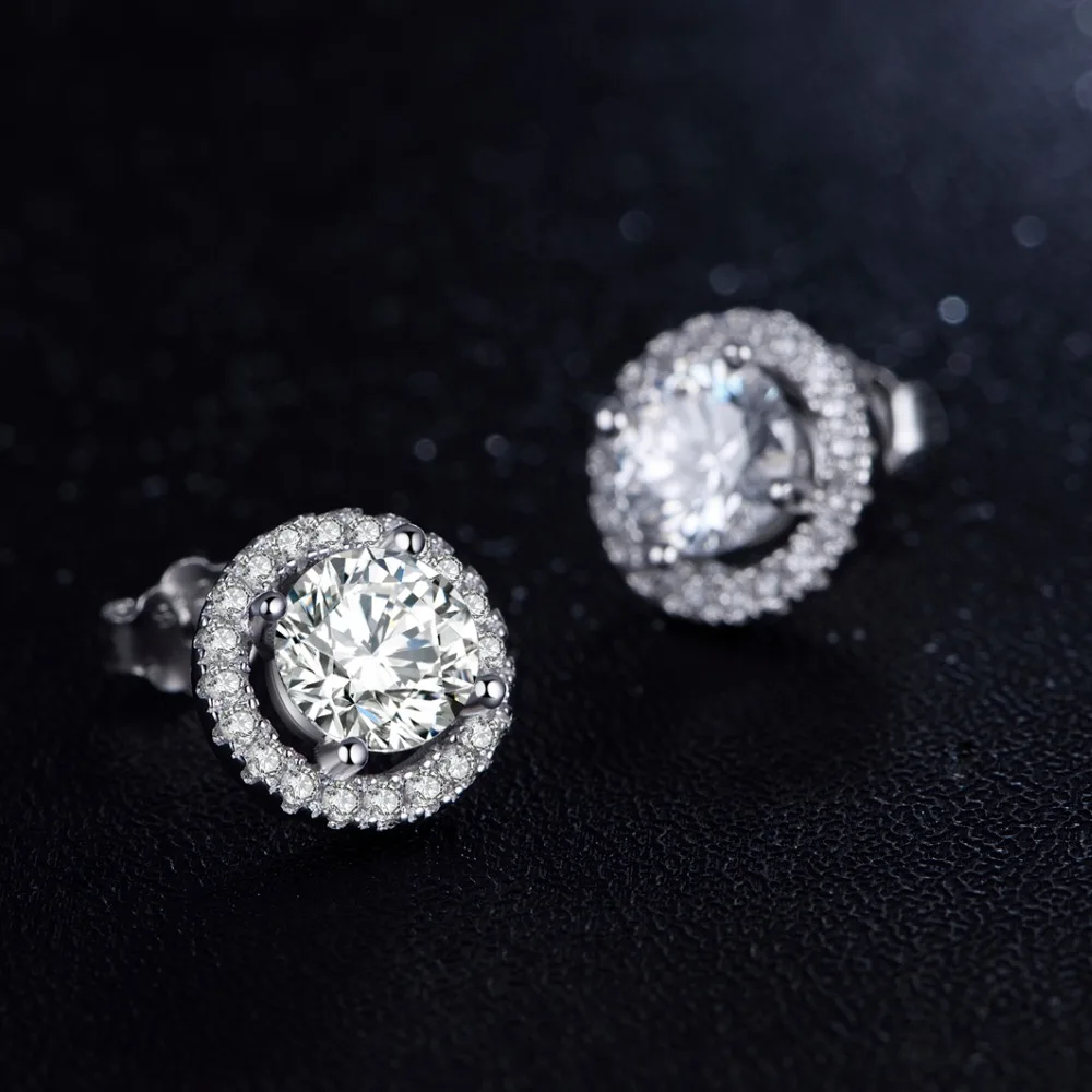 50% off Women Stud Earrings 925 Sterling Silver AAAAA Level Zircon Jewelry White Crystal Earring Gife for women Brincos De Prata - Image 3