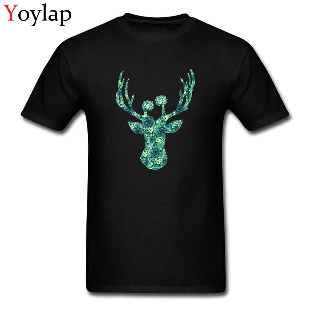 Cactus Flowers Deer Head_black