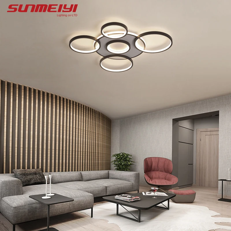 

Modern LED Ceiling Lights Black Indoor Lighting Living room Dining room Kitchen Hotel Hanging Ceiling Lamp with Remote Control