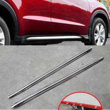 Подходит для Honda HRV HR-V vezel 2014 2015 2016 кузова ABS Chrome сбоку юбка двери внутри Средства ухода за кожей литье крышка планки украшения 2 шт.
