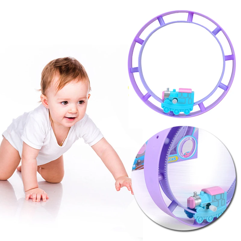 

Track Rolling Circle Cartoon Train Toy On the Chain Clockwork Toy Gift Small Train Children Tumbling Track Toy Car Toy Fun
