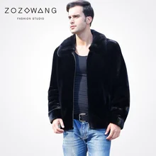 Imports of new winter fashion men's mink coat Haining Leather grass mink cashmere mink jacket lapel padded