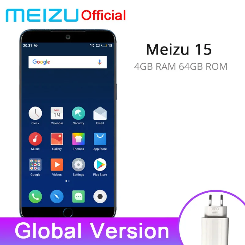 Meizu 15 4 ГБ ОЗУ 64 Гб ПЗУ глобальная версия мобильного телефона Snapdragon 660