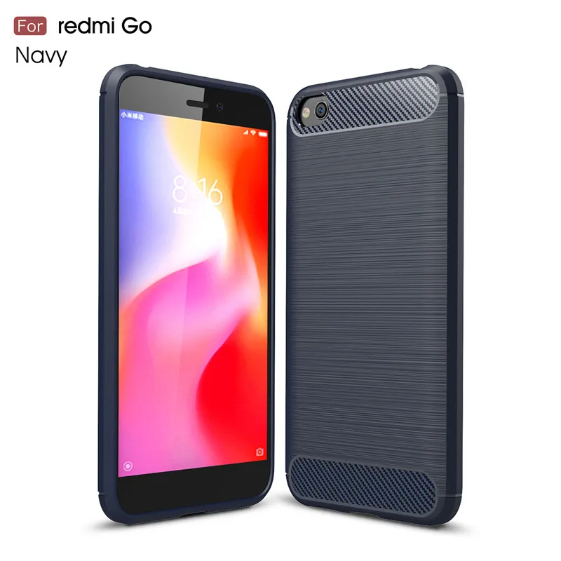 Противоударный чехол из углеродного волокна для Xiaomi Redmi 6 Pro / Mi A2 Lite силиконовая