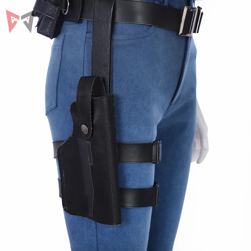 MMGG Halloween Resident Evil 2 Cosplay Claire Redfield cosplay costume leather coat and pants set high quality custom made size