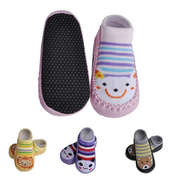 

Baby Infants Cute Animal Cotton Non-Slip Sole Flat Floor Socks Leather Sock New