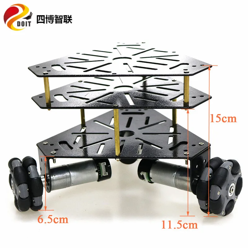 

SZDOIT Move Robot Intelligent Car Chassis 58mm Omnidirectional wheel Radio Control With Servos DIY College Research