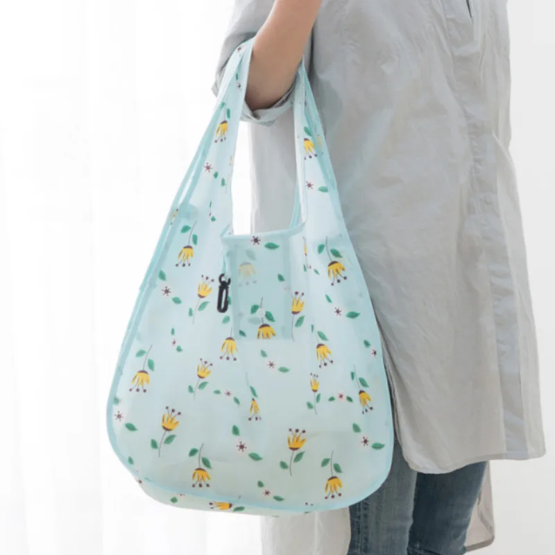 Cute Reusable Shopping Bag Travel Portable Foldable Grocery Bag Oxford Fabric Durable Shopping ...