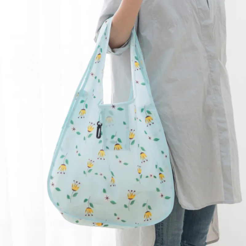 

Cute Reusable Shopping Bag Travel Portable Foldable Grocery Bag Oxford Fabric Durable Shopping Tote Bag