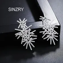 SINZRY кубический цирконий нерегулярные снежинки преувеличенные серьги гвоздики для вечеринки модные ювелирные изделия