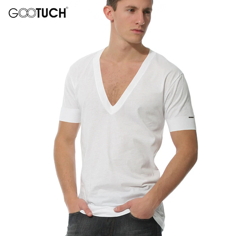 deep v neck shirt men