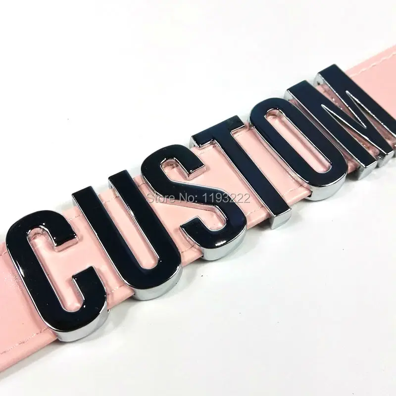 Чокер ручной работы с надписью Pink пастельно розовый Выбор имени слово воротник 35