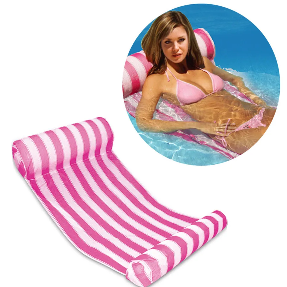 3 color stripe outdoor floating sleeping bed water hammock lounger