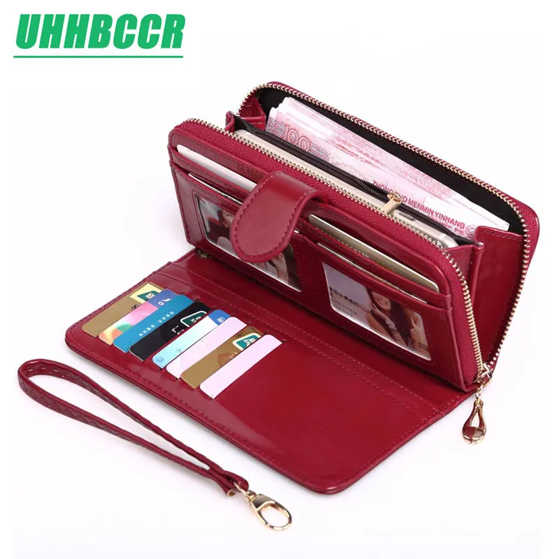 UHHBCCR желтый женский кошелек, высокое качество, кожаный бумажник, многофункциональный Женский кошелек, длинный, большой емкости, держатель для карт, кошелек