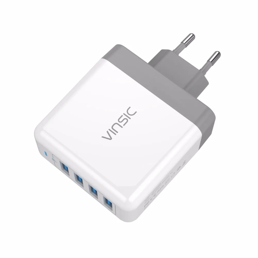 Vinsic портативное USB зарядное устройство 4 USB 5V 8A настенное зарядное устройство для путешествий зарядное устройство для samsung iPhone X 8 8 Plus Xiaomi huawei iPad iPod MP3