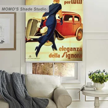 

MOMO Roller Blinds Painting Window Blinds Shades Blackout Zebra Blinds Fabric Roller Shutter Curtains Custom Size PRB set675