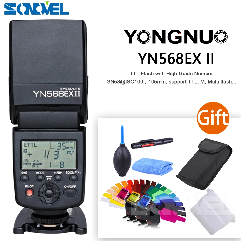 

Yongnuo YN-568EX II wirless TTL HSS 1/8000s Flash Speedlite for Canon 7D 7DII 6D 6D MARK II 200D 77D M6 M5 5D 5DS 800D 750D