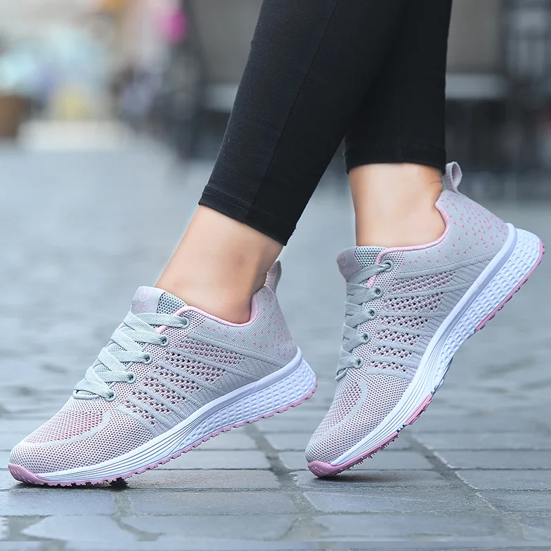 

brand Women Breathable mesh Casual shoes Woman Flat platform shoes fashion outdoor sneakers travel shoes single shoes tenis femi