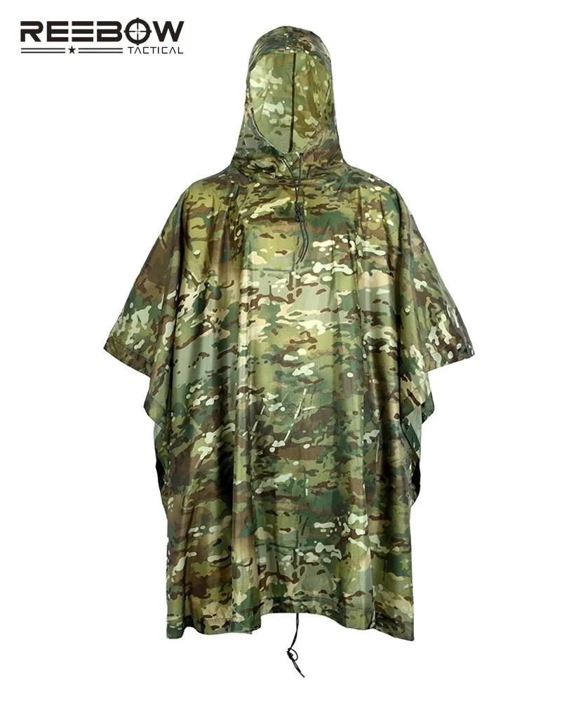 Tático ao ar Livre dos Homens da Selva Capa de Chuva Zero-resistente à Prova Reebow Camuflagem Poncho Multifuncional cm d' Água 220x148 8 High Quality Esporte e Lazer