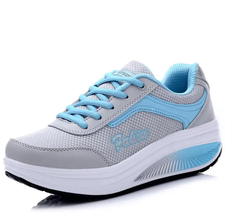 Новинка, женская повседневная обувь, недорогие женские туфли без каблуков для прогулки, повседневная мужская воздухопроницаемая обувь Zapatillas европейского размера 35-40 - Цвет: gray blue