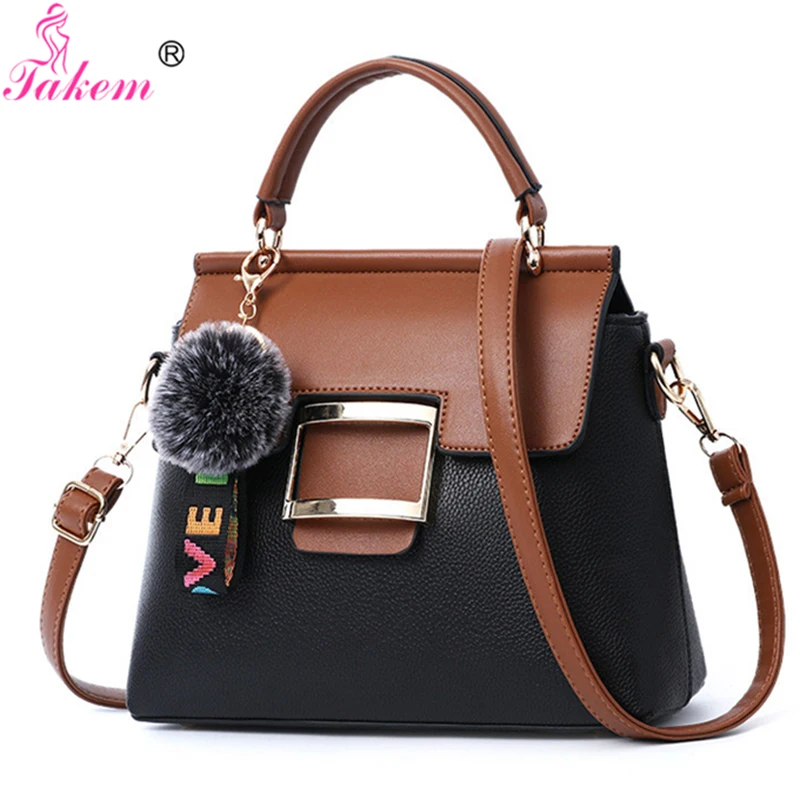 TAKEM Bags For Women 2018 Handbag Crossbody Bag Hair Ball Luxury Handbags Women Bag Designer ...