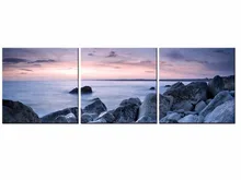 3 Piece Modern Wall Art Home Decoration Printed Oil Painting pintura oleo beautiful sunrise on the sea landscape Frame QJFJ3-55
