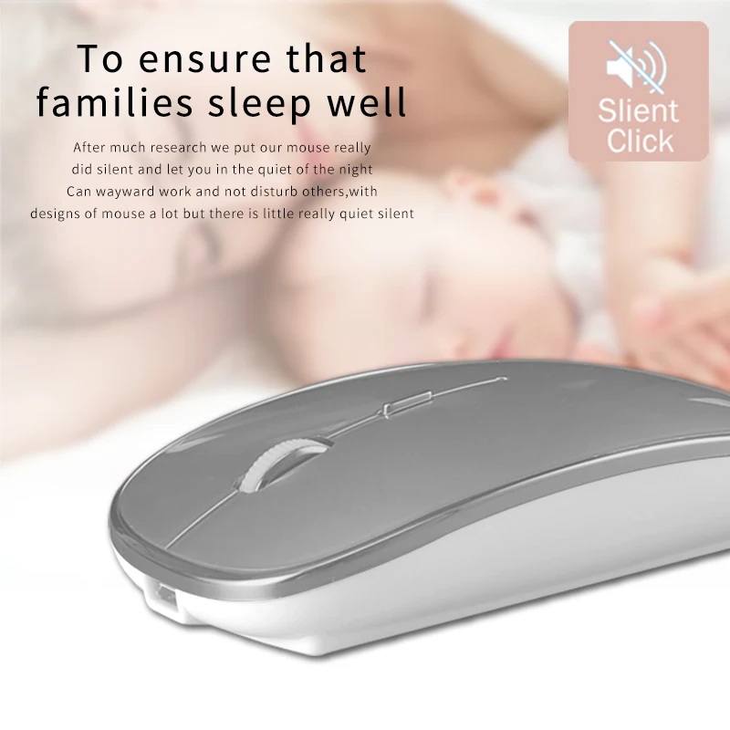 New Silent Bluetooth Mouse for Macbook Mac Hp Asus Acer Lenovo Wireless Mouse 1600DPI Optical Men Gaming Mouse Rechargeable Mice